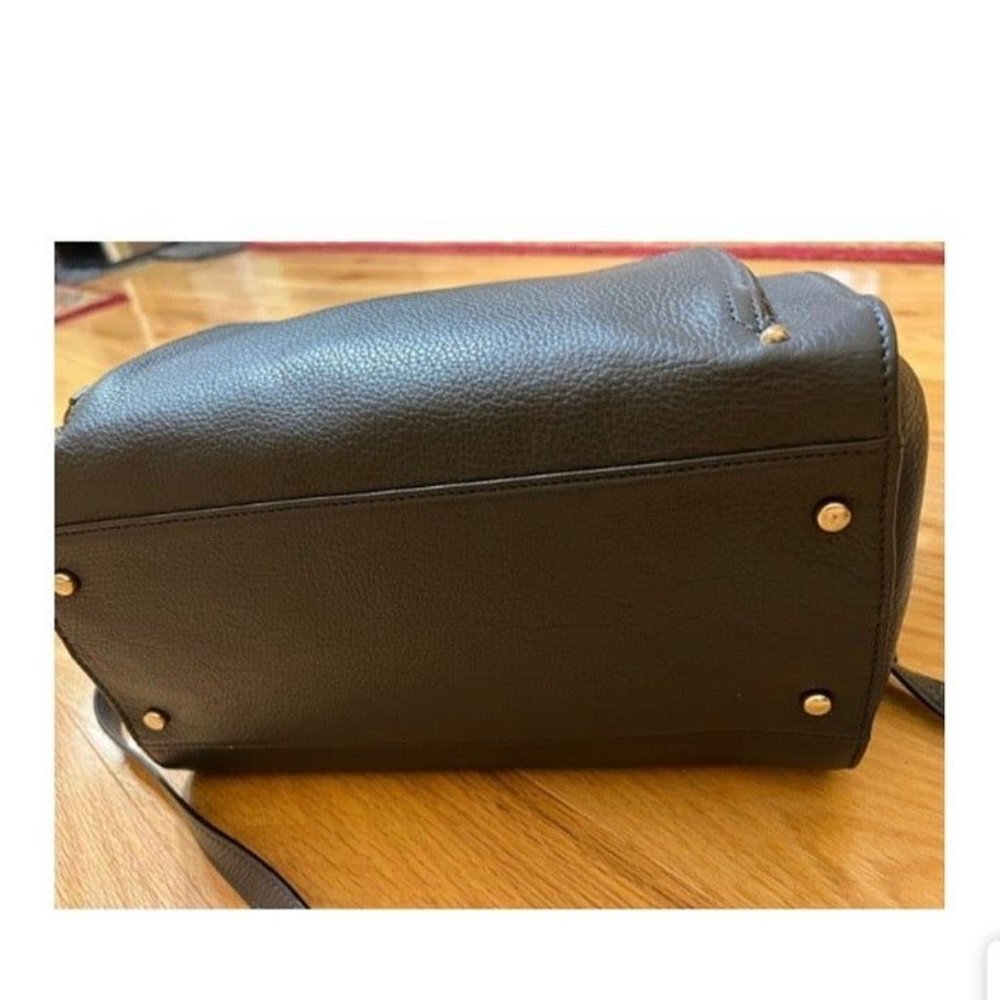Kate Spade Sz Medium Navy Satchel W/ Shoulder Strap Pebbled Leather - Picture 6 of 11